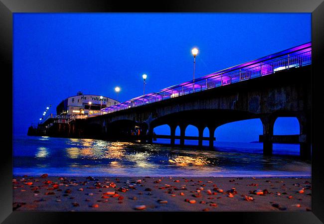 Bournemouth Pier at Night Time, Dorset. Framed Print by Andy Evans Photos