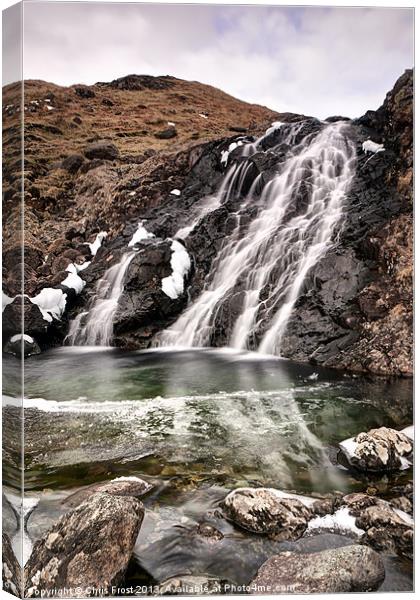 Easedale Tarn Waterfalls Canvas Print by Chris Frost
