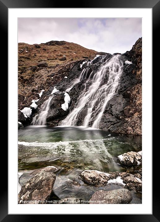 Easedale Tarn Waterfalls Framed Mounted Print by Chris Frost
