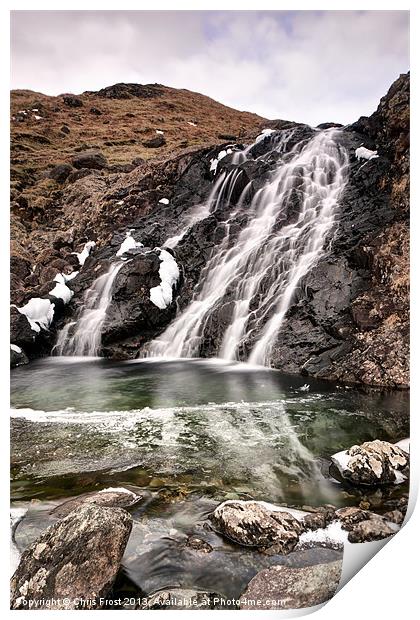 Easedale Tarn Waterfalls Print by Chris Frost