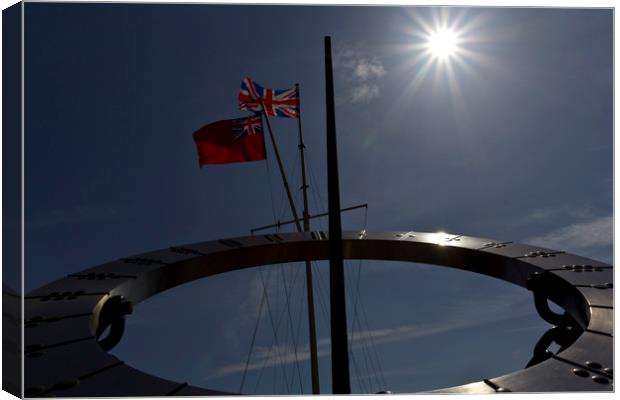 Sundial Silhouette Canvas Print by David Pyatt