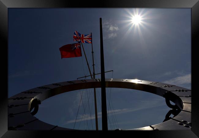 Sundial Silhouette Framed Print by David Pyatt