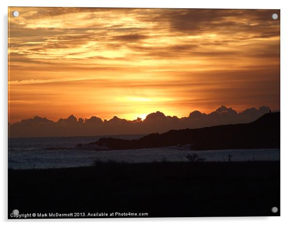 Aberdeen Coast Dawn Acrylic by Mark McDermott