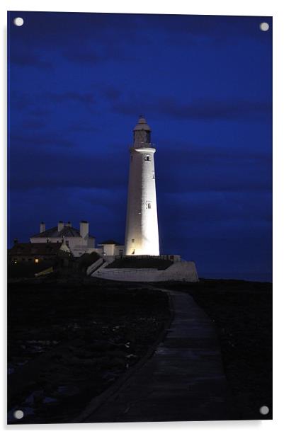 St Marys Lighthouse Acrylic by Edward Budd