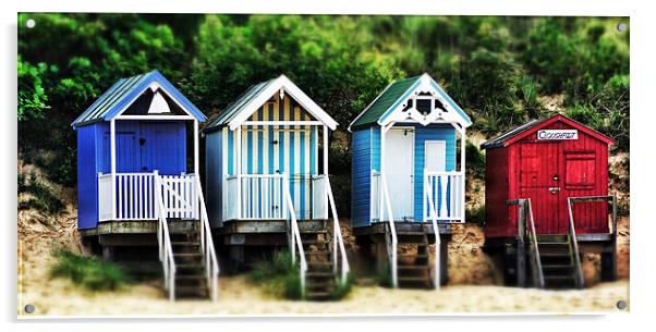 Beach huts Wells next sea Acrylic by Gary Pearson