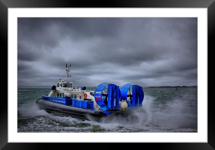 Southsea To Isle Of Wight Hovercraft Framed Mounted Print by kelly Draper