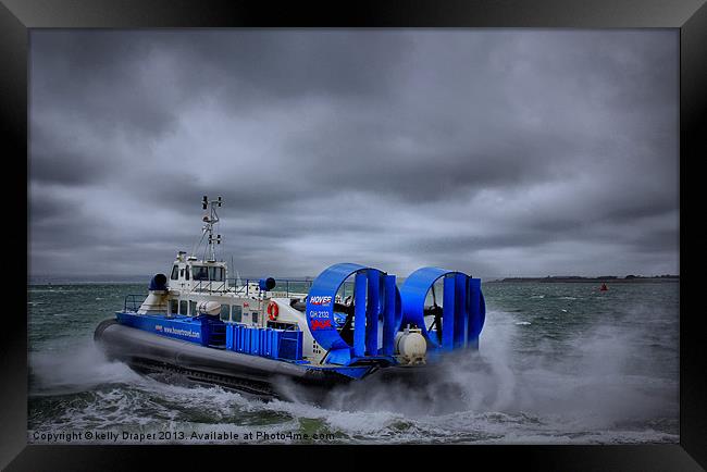 Southsea To Isle Of Wight Hovercraft Framed Print by kelly Draper