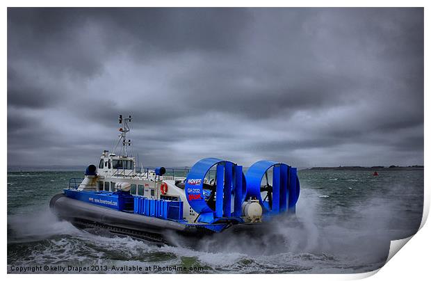 Southsea To Isle Of Wight Hovercraft Print by kelly Draper