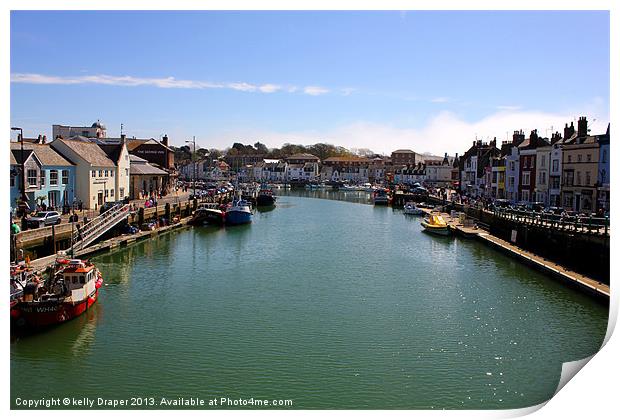 Weymouth Harbour Print by kelly Draper