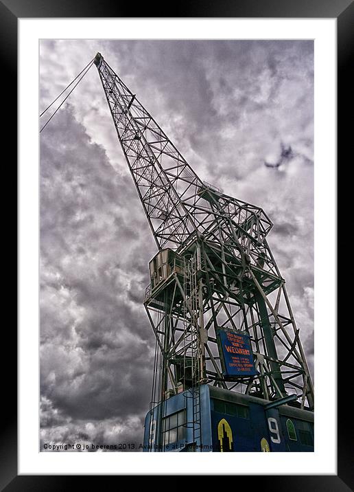 antwerp crane Framed Mounted Print by Jo Beerens