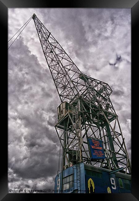 antwerp crane Framed Print by Jo Beerens