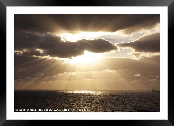 Sunrise over the Atlantic Ocean Framed Mounted Print by Diane  Mohlman