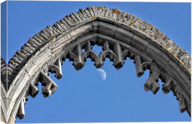 Moon hanging on the archway Canvas Print by Gary Pearson