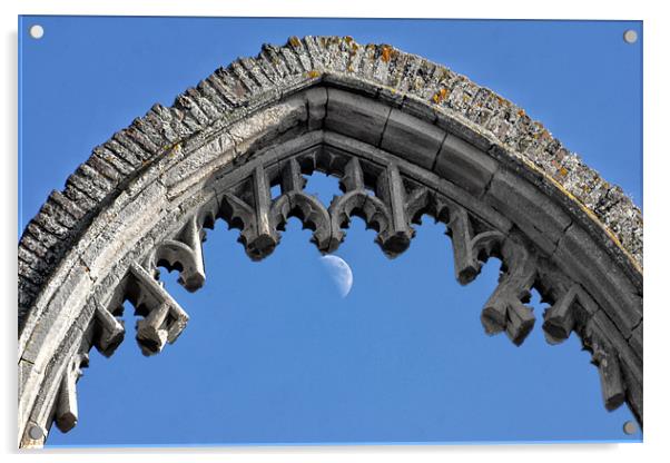 Moon hanging on the archway Acrylic by Gary Pearson