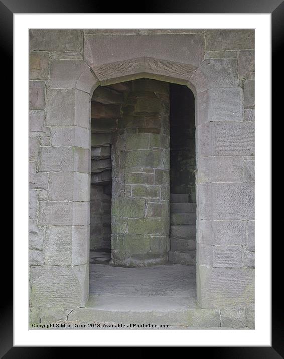 Darwen Tower stone stairway entrance Framed Mounted Print by Mike Dickinson