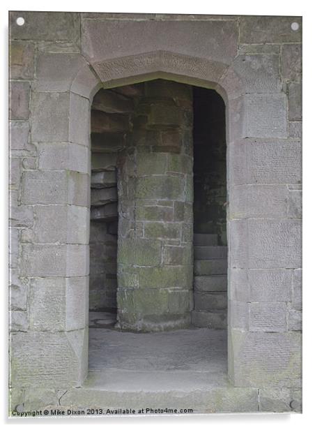 Darwen Tower stone stairway entrance Acrylic by Mike Dickinson