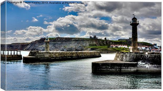 Whitby Harbour Entrance Canvas Print by Trevor Kersley RIP