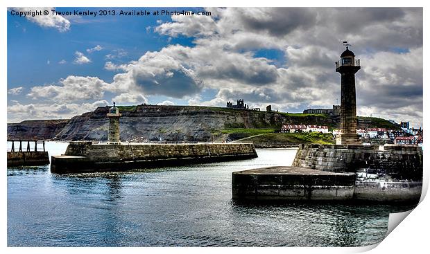Whitby Harbour Entrance Print by Trevor Kersley RIP
