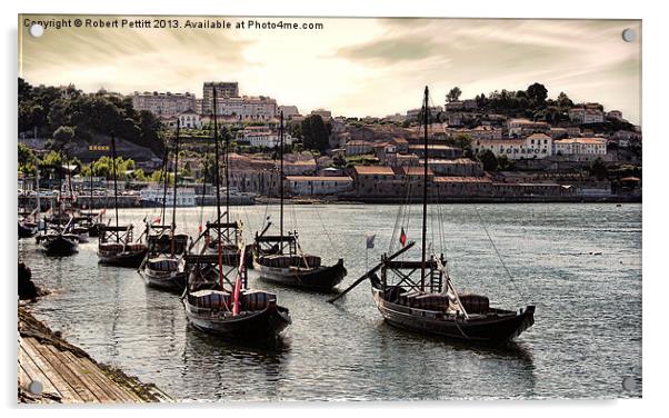 Porto Boats Acrylic by Robert Pettitt