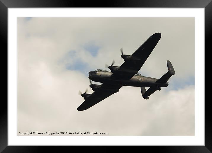 Backlit Lancaster Bomber Framed Mounted Print by J Biggadike