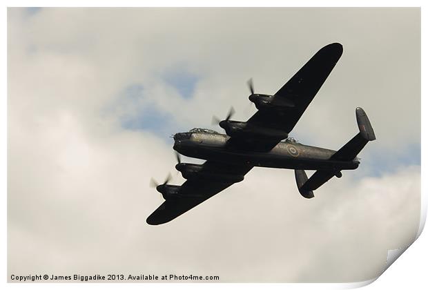 Backlit Lancaster Bomber Print by J Biggadike