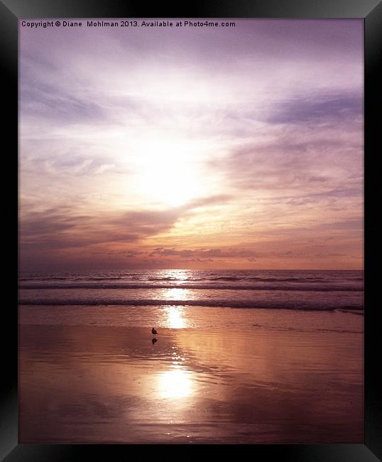 Sunset at Santa Monica Framed Print by Diane  Mohlman