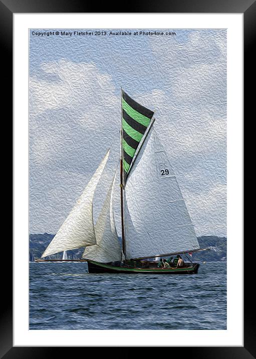 Irene - Falmouth - Working Boat Framed Mounted Print by Mary Fletcher