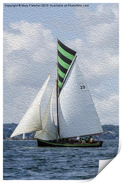 Irene - Falmouth - Working Boat Print by Mary Fletcher