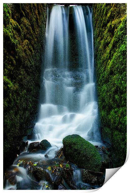 Secret waterfall Print by Steve Cowe