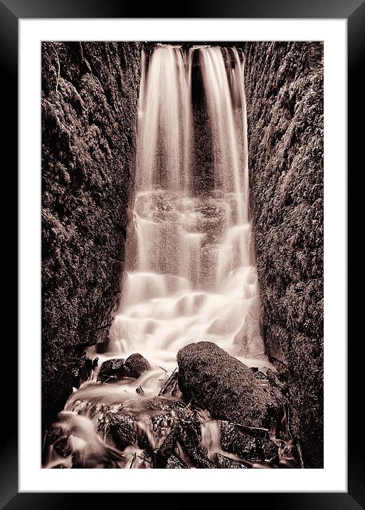 Secret waterfall Copper tone Framed Mounted Print by Steve Cowe