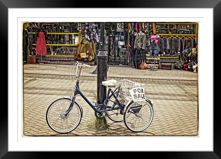 Mr Bens and the bike Framed Mounted Print by jane dickie
