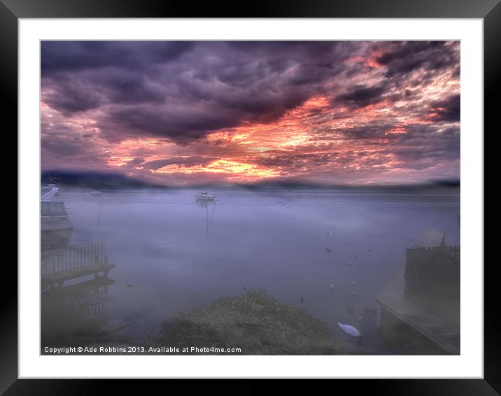 Light mist over Windermere Framed Mounted Print by Ade Robbins
