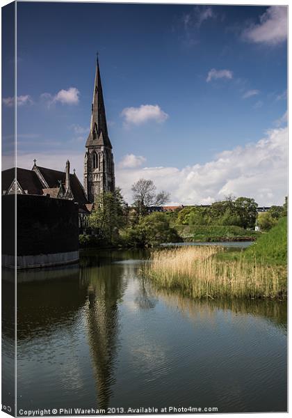 Steeple Reflection Canvas Print by Phil Wareham