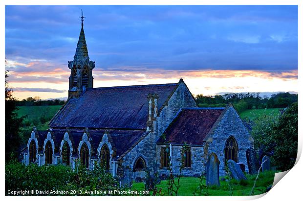 VILLAGE CHURCH Print by David Atkinson