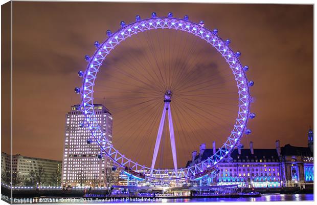 The London Eye Canvas Print by Diane Griffiths