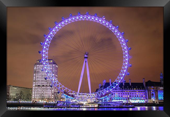 The London Eye Framed Print by Diane Griffiths