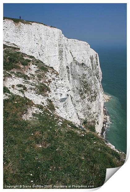 The White Cliffs of Dover Print by Diane Griffiths