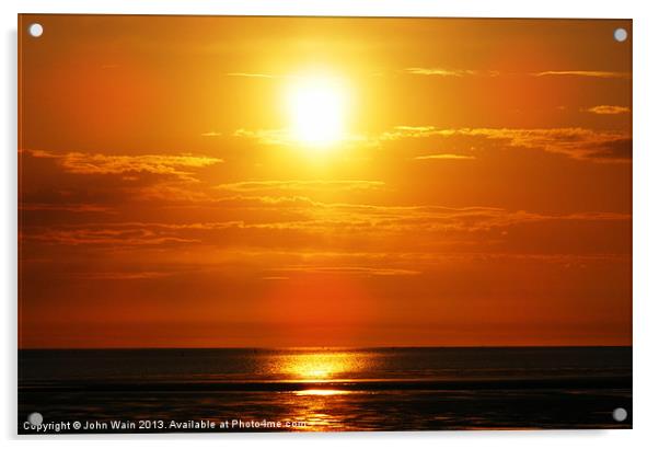 Irish Sea Sunset Acrylic by John Wain