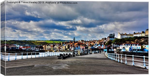 Whitby Quayside Walkway Canvas Print by Trevor Kersley RIP