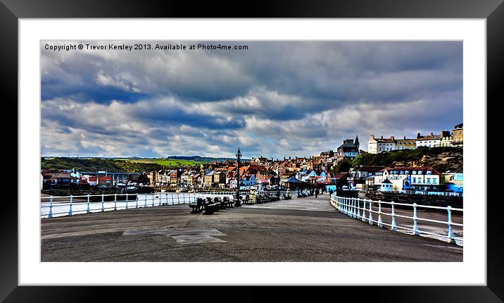 Whitby Quayside Walkway Framed Mounted Print by Trevor Kersley RIP