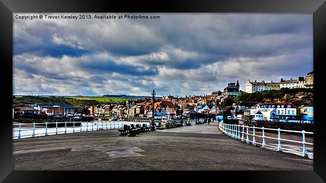 Whitby Quayside Walkway Framed Print by Trevor Kersley RIP