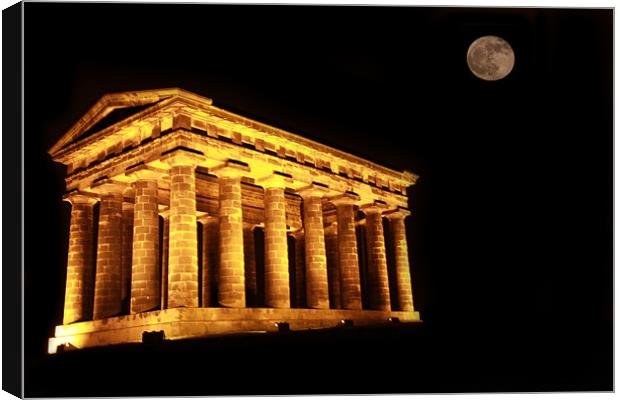 Penshaw Monument, the moon Canvas Print by Kevin Duffy