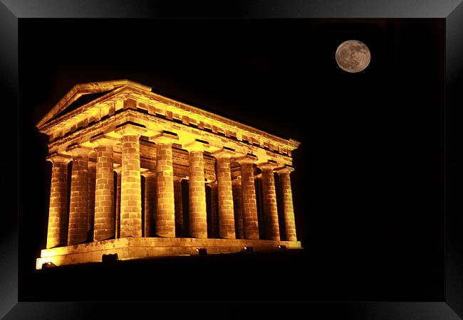 Penshaw Monument, the moon Framed Print by Kevin Duffy