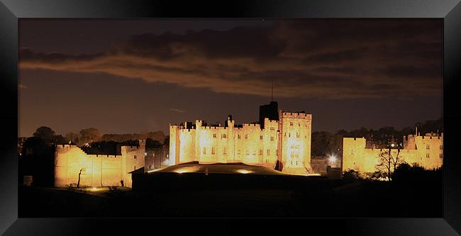 Alnwick Castle at night Framed Print by Kevin Duffy