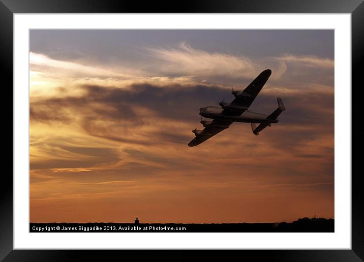 Lancaster Sundown Framed Mounted Print by J Biggadike