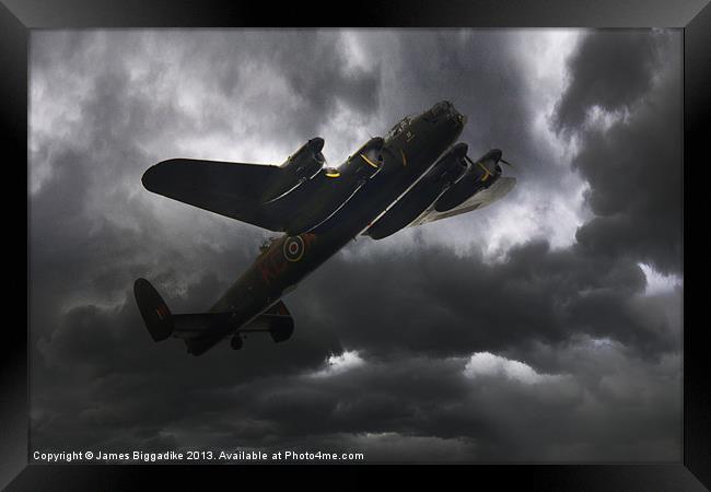 Lancaster - Dark Skies Framed Print by J Biggadike