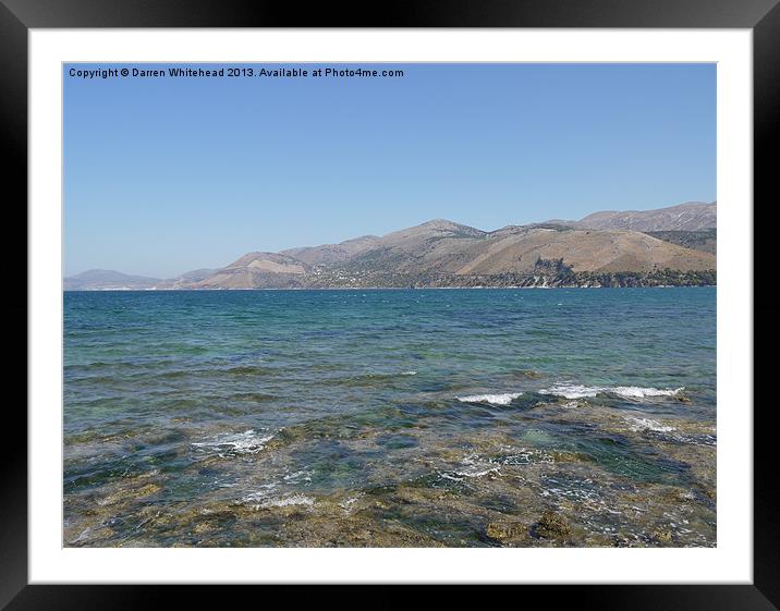 Kefalonia Mountains Framed Mounted Print by Darren Whitehead