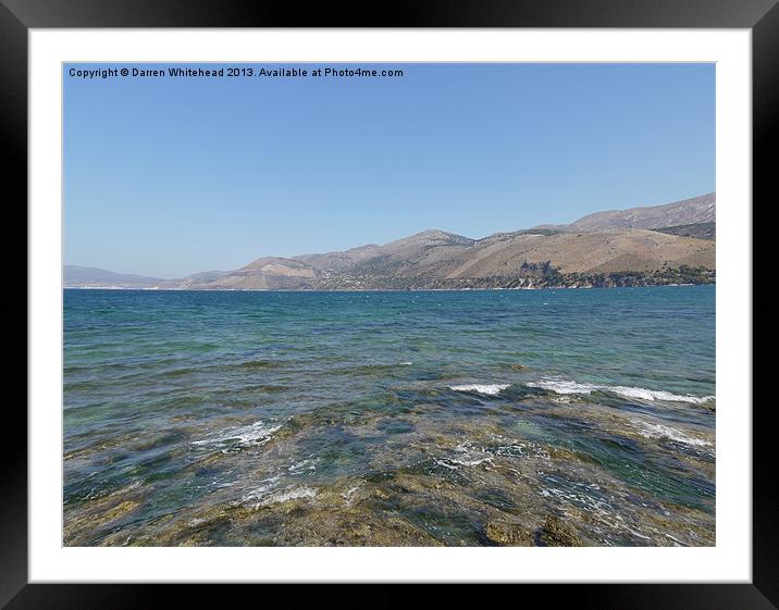 Kefalonia Mountains with Fish Eye Lens Framed Mounted Print by Darren Whitehead