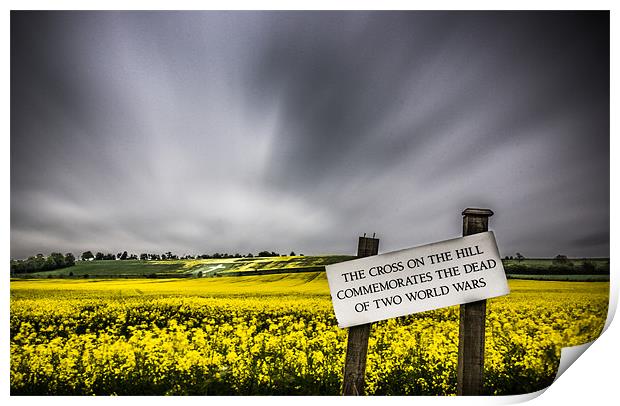 The cross on the hill Print by Ian Hufton