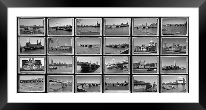 London Thames Bridges Framed Mounted Print by David French